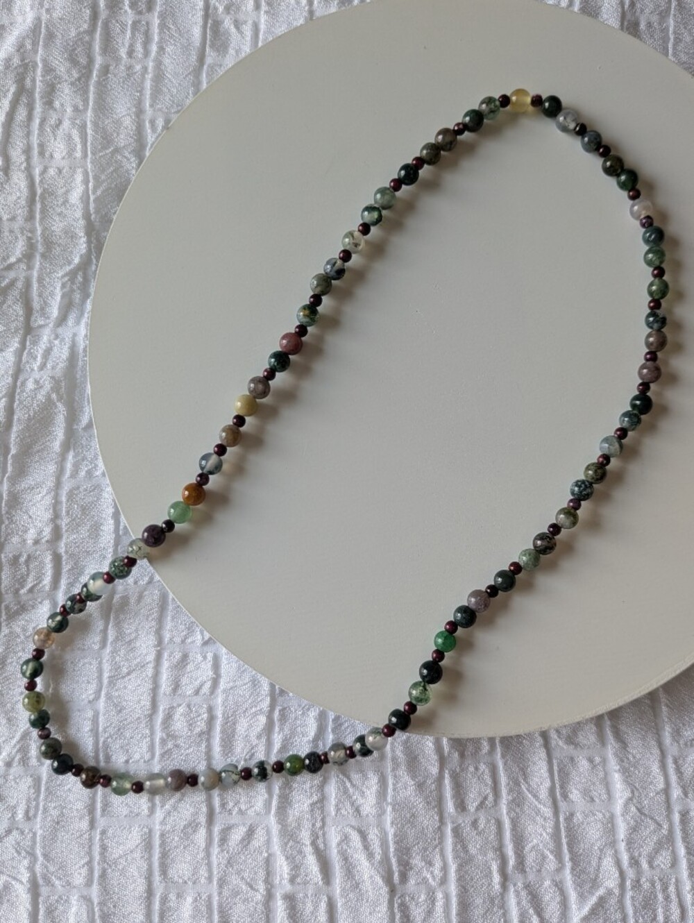 Natural Stone Bead Necklace 24" Length Earth Tones | Handcrafted | NWT